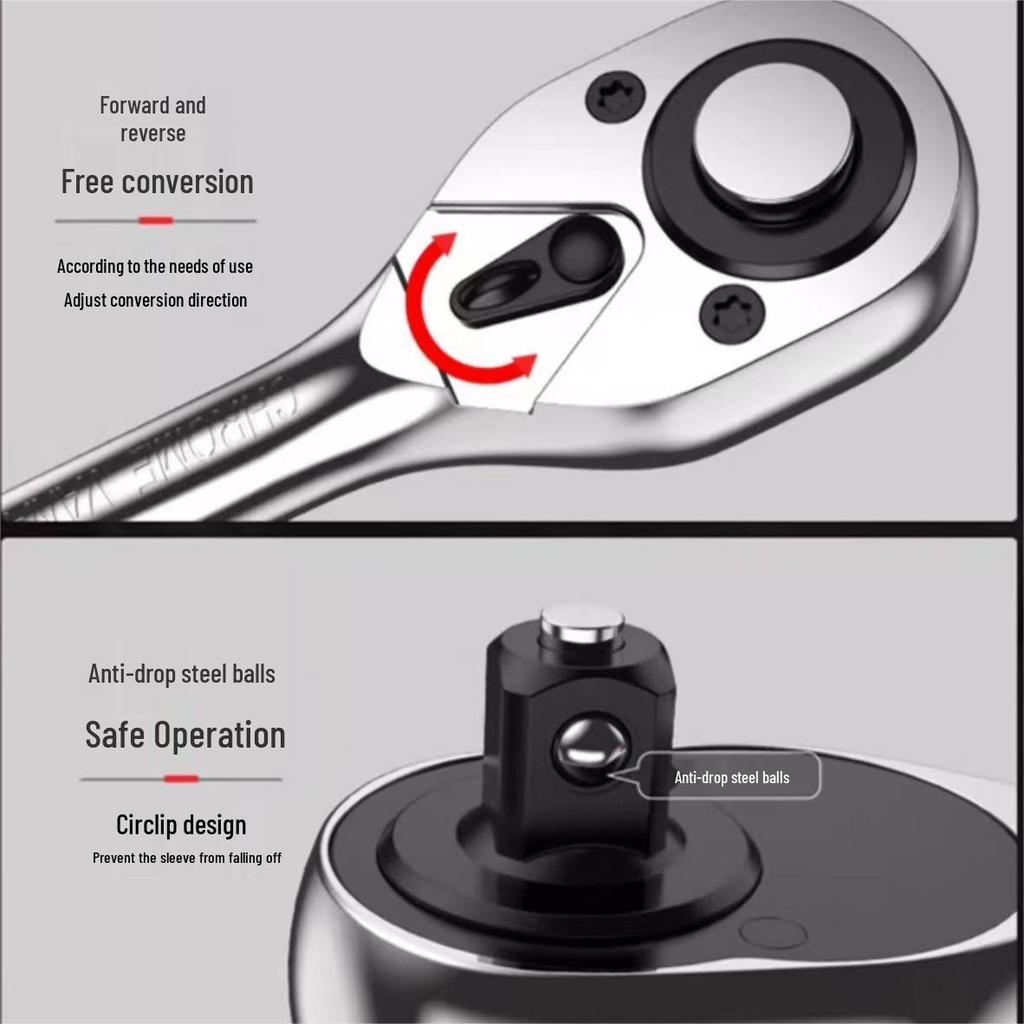 Multifunctional Auto & Motorcycle Repair Tool Set with Ratchet Socket Wrench