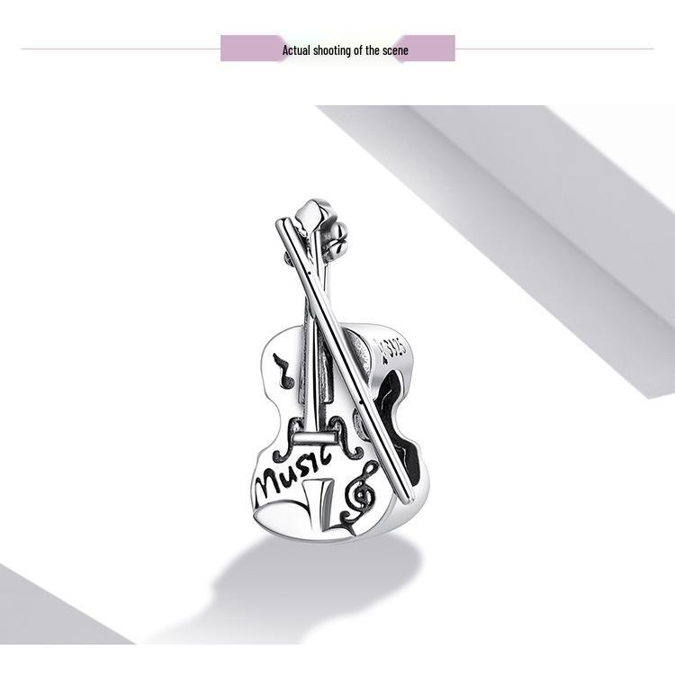 Elegant French Vintage Ziyun Violin Charm Bead In 925 Silver - SCC2077