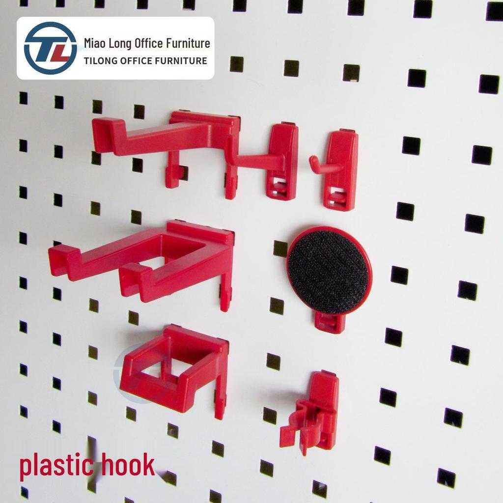 Plastic Pegboard Hooks with Square Hole - Wall-Mounted Tool Rack and Storage Shelf for Hardware Display