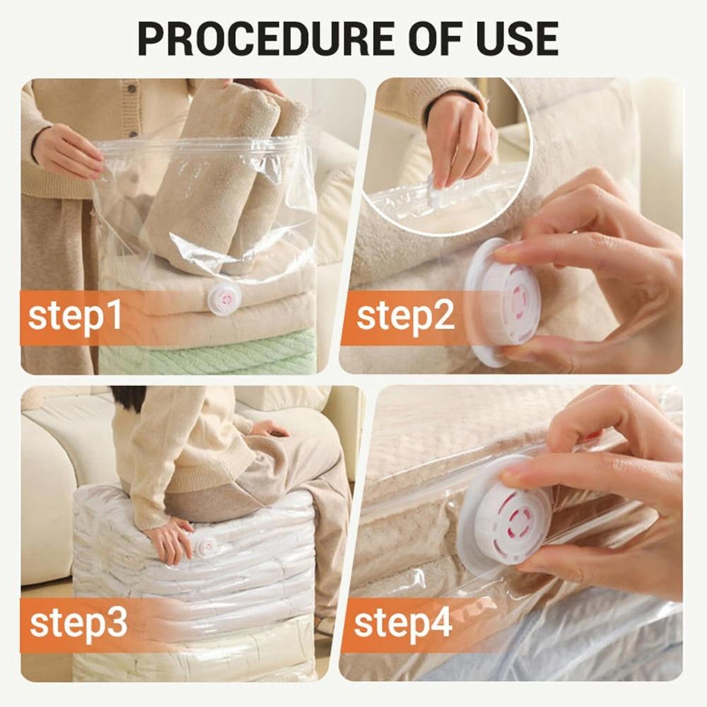 Extra Large Vacuum Storage Bag - Press To Exhaust, Vacuum Storage Bags, Thickened Cube Vacuum Seal Bags, Compression Space Saver Bags Organization