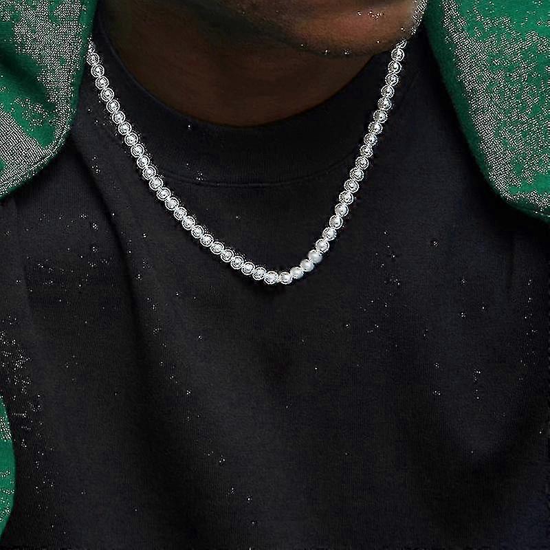 2025 2022 New Trendy Imitation Pearl Necklace Men Temperament Simple Handma