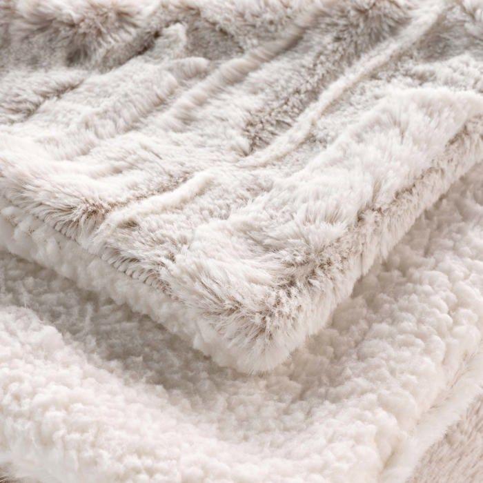 Plaid a poils doux et sherpa Lynx