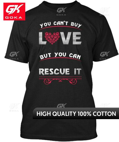 Dog Rescue You Cant Buy Love But Can It Novelty Round Neck Cotton Material Graphic Top Streetwear Style S