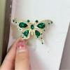 Elegant Vintage Green Butterfly Brooch Pin with Sparkling Rhinestones - Perfect for Dresses & Suits  Ideal Gift for Women