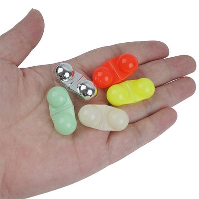 20 Buc Margele Duble cu Zgomot pentru Pescuit, Margele Atractante Portabile din Plastic, Clopoței, Momeală, Accesorii de Pescuit pentru Somn, Biban, Pompano