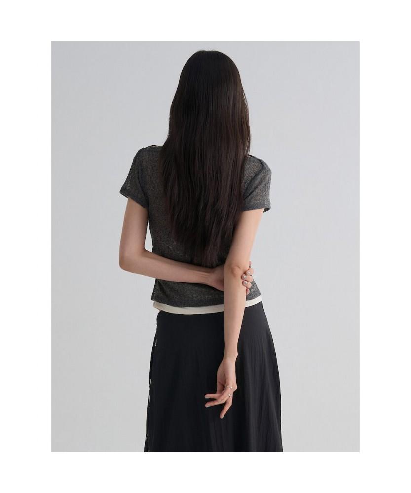 8seconds Halterneck Layered Jersey Top Grey