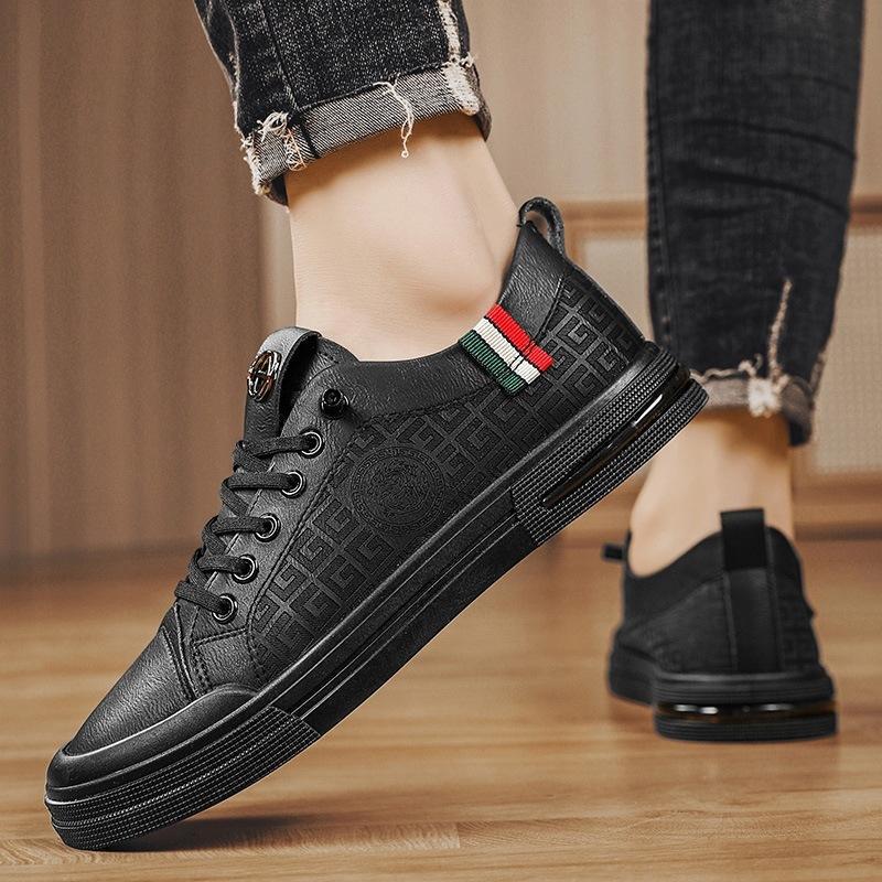 Black chef men's shoes summer waterproof and non-slip kitchen work flat shoes one pedal men's leather shoes casual trendy shoes