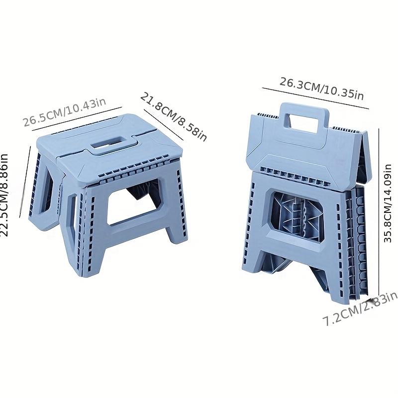 Heavy-Duty Thickened Portable Folding Stool with Handle - 1 Pack Square Plastic Collapsible Stool for Indoor, Gatherings, Picnic