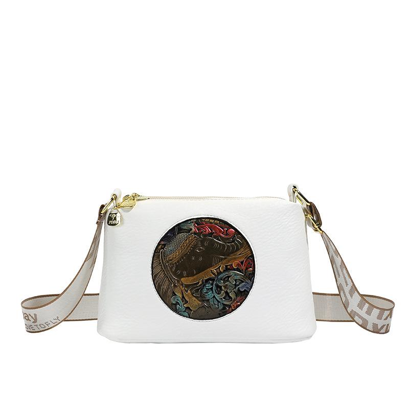 

Новая ретро тисненая трехслойная сумка-подушка большой вместимости модная женская сумка на плечо, сумка-мессенджер, легкая роскошная сумочка, тренд белый