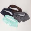 Men's Boxer Underwear with Four Corners Breathable Solid Color Youth Mid Waist Breathable