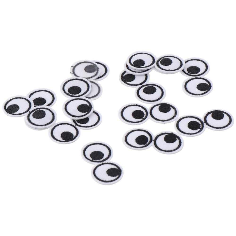 1.6 X 0.8 Inch Embroidered Patch Terylene Fabric Patches Black/White Eye Patches  For Clothes