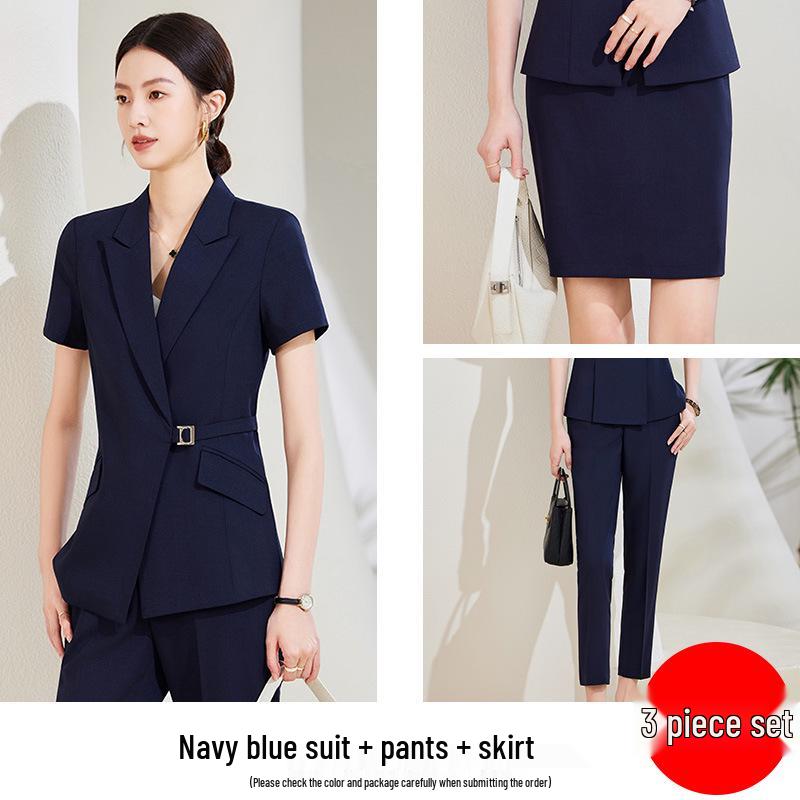 Set Costum Profesional de Vară pentru Femei - Îmbrăcăminte de Lucru High-End pentru Magazin de Bijuterii sau Magazin de Aur