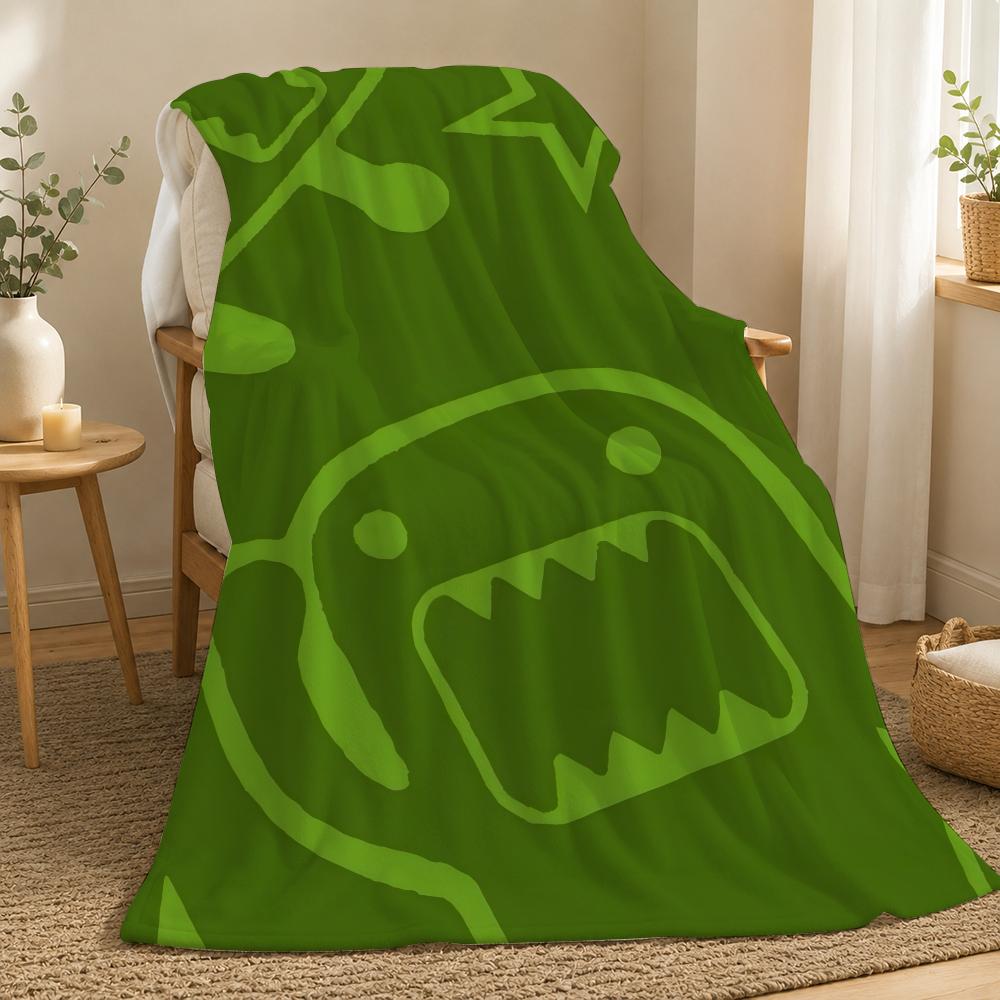 Domo kun Character Throw 240g flannel blanket, suitable for sofas, beds, offices, exquisite gift blankets 75X95CM