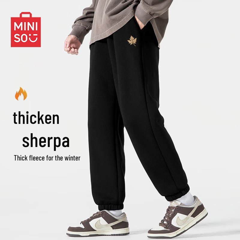 MINISO Men's Winter Lamb Fleece Jogger Sweatpants