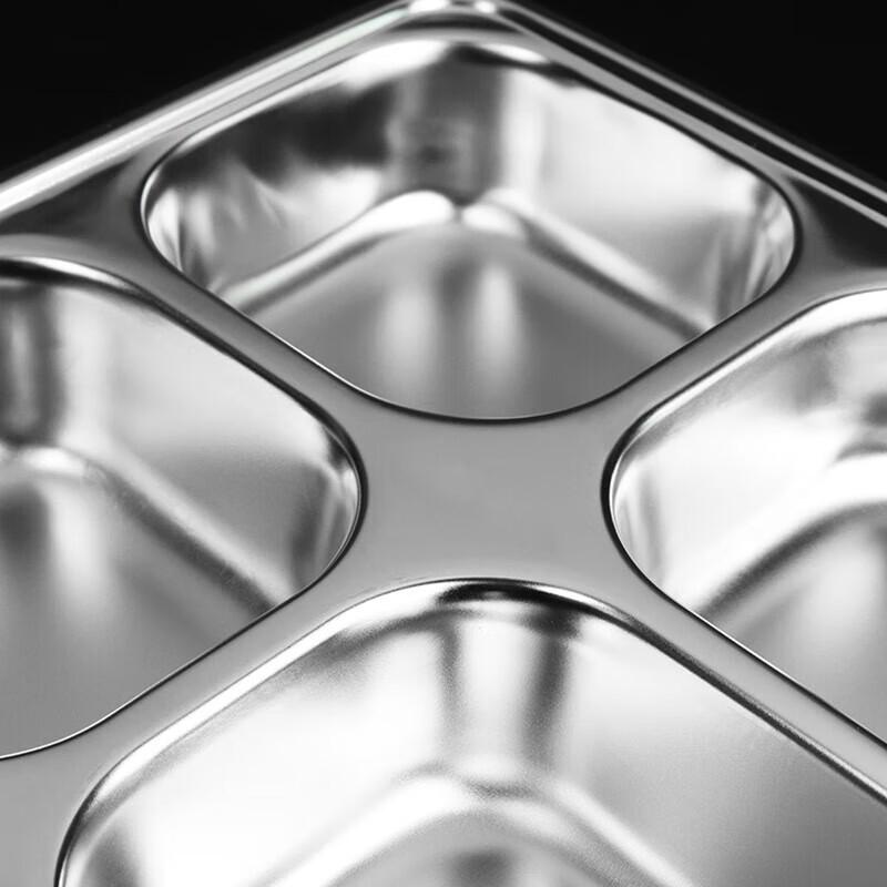 304 Stainless Steel Four-Compartment Lunch Plate