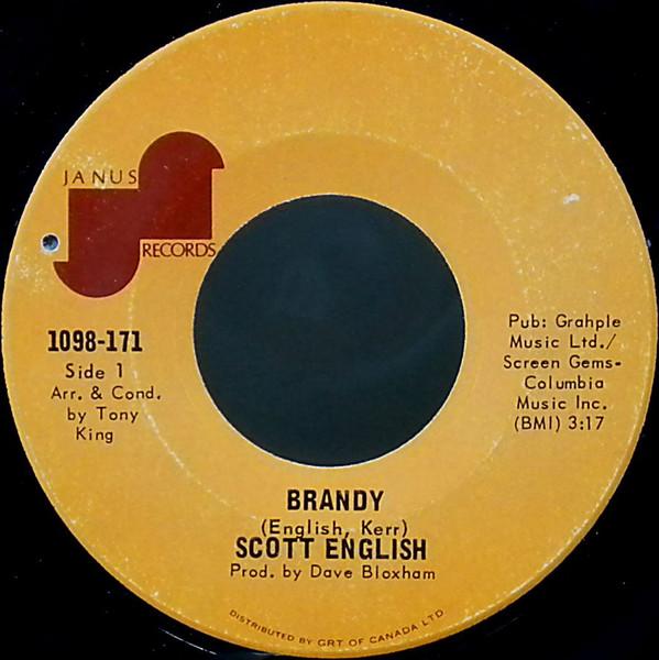 

7inch Record SCOTT ENGLISH - Brandy 1098171 JANUS 1971 Canada Pop Used