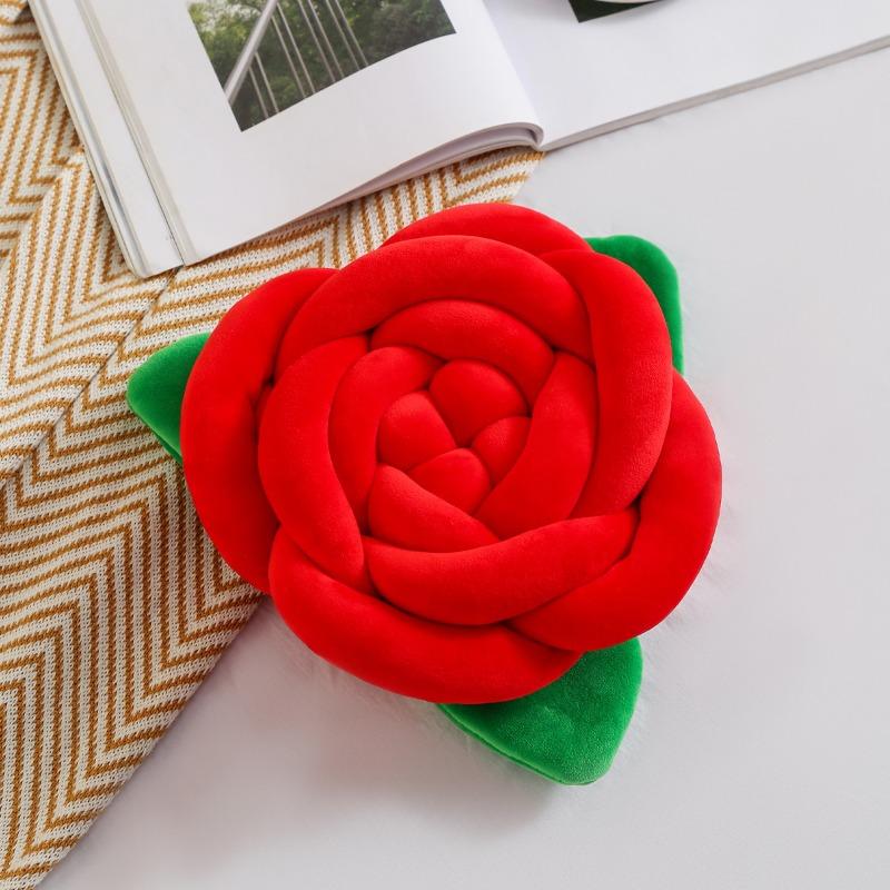 Knotted Pillow Sofa Cushion Camellia 3D Fabric Flower Pillow  Style Décor Accent Pillow for Home Living Room Elegance