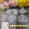 6Pcs Heart Shape Nail Tip Practice Stand Transparent Nail Art Display Rack  Manicure Tools