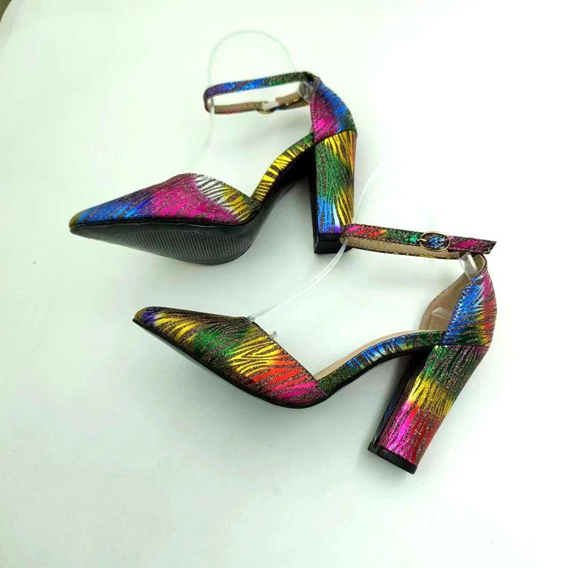 Fashion FHC 2025 New High Heels,Women Pumps,Night Club Lady Shoes,Side Shallow Out,Ankle Buckle Strap,Pointed Toe,Colorful,Dropship