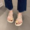 Super Fire Set Toe Beach Shoes Women's Outer Wear 2025 New Summer Korean Versatile Flat Bottom Holiday Leisure One-word Drag