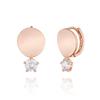 14K Gold Ohrringe One-Touch Ring Welle Zirkonia
