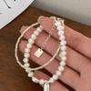 Sterling Silver Personalized Pearl Bead Bracelet for Women - Simple, Fashionable, Stackable Geometric Hand Jewelry.