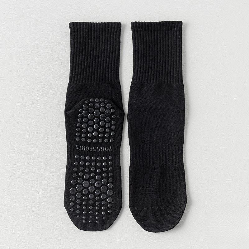 

Women s Cotton Non Slip Silicone Indoor Fitness Pilates Yoga Socks 1 pair чорний