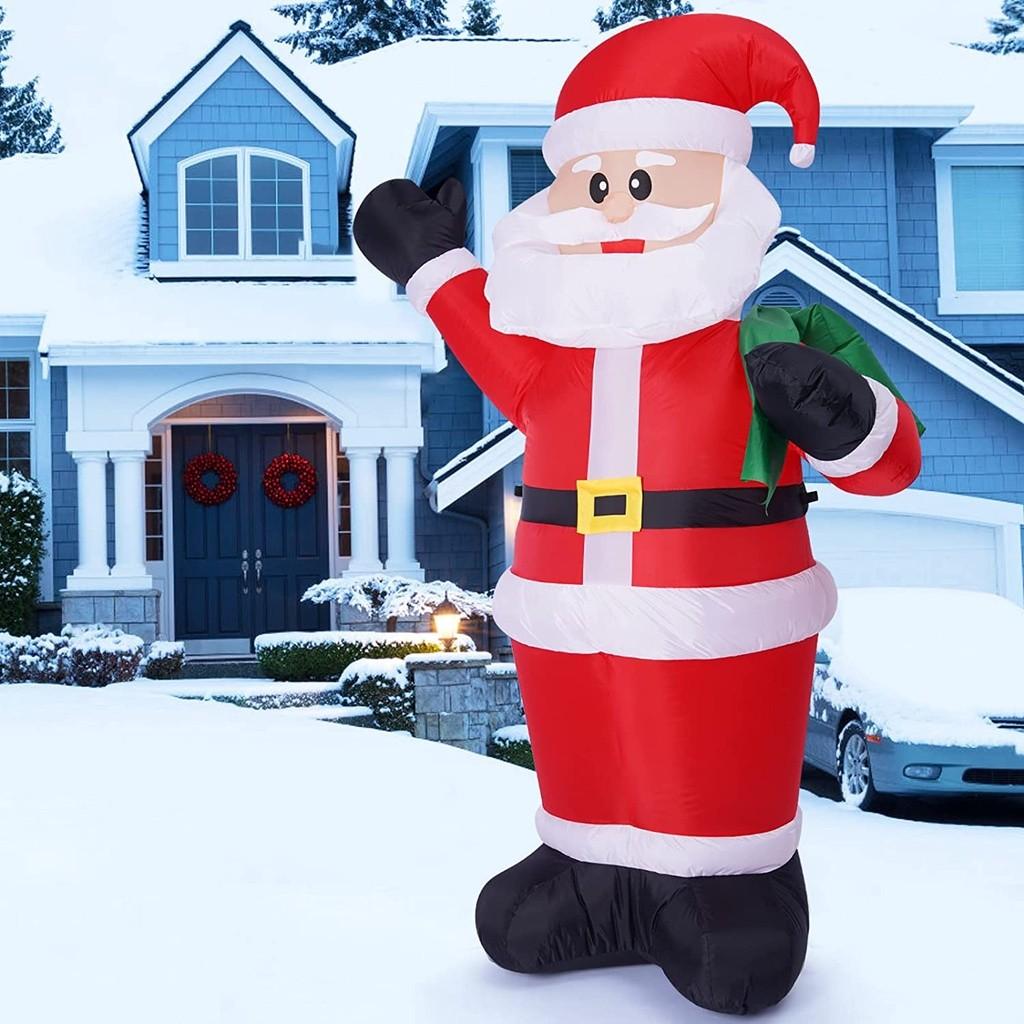 6 FT Holiday Yard Decoration Supplies Christmas Inflatable Santa Claus Christmas Inflatables Outdoor Decorations LED Lights