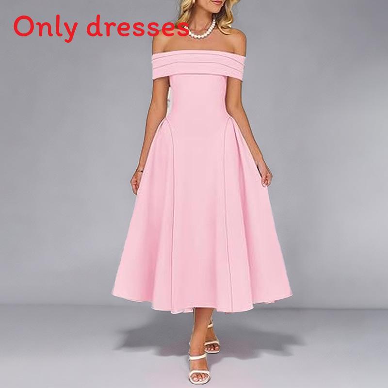 Elegant Off Shoulder A Line Dress With High Waist For Casual And Daily Wear