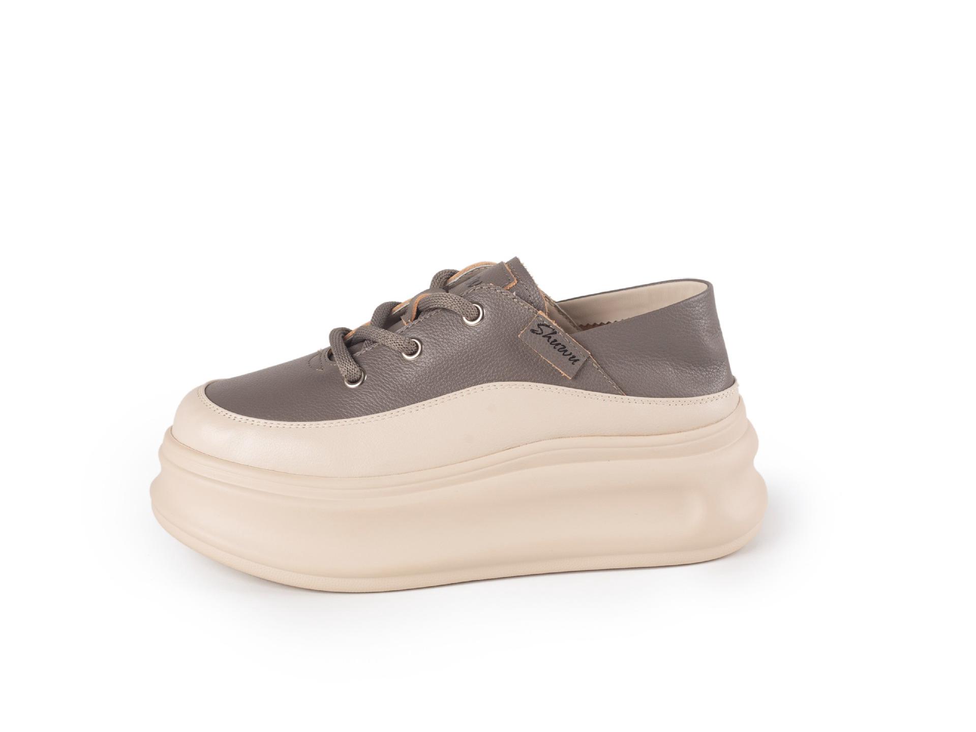 

Летние женские универсальные модные лоферы 2025: Повседневная спортивная обувь на толстой подошве, дышащая и с мягкой подошвой 40 слоновая кость/серый