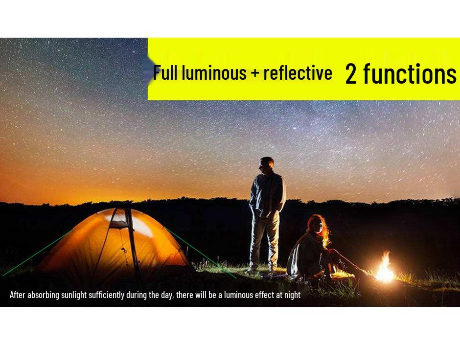 Luminous & Reflective 5mm Windproof Outdoor Camping Rope with Ground Anchors, 50m