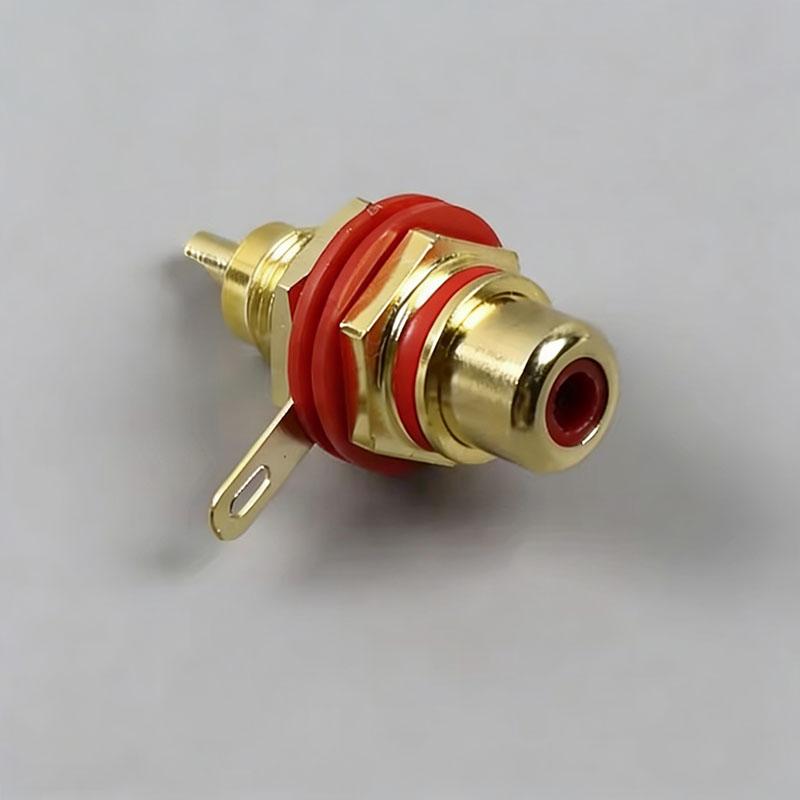 Pure Copper Gold-Plated RCA Plug Socket for Front Speaker Amplifier AV Audio Video Signal DIY Lotus Base Adapter