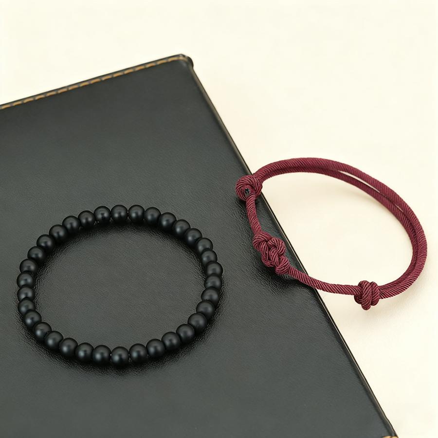 New Lucky 2Pcs Bracelet Set For Men Selected Grade A 3mm Milan String Charm Braslet Handmade Braided Friendship Braclet Homre