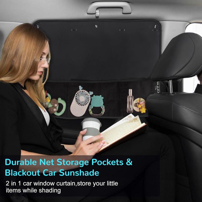 Universal Magnetic Sunshade for Car Window - Rear Seat Blackout with Suction Cup for Heat Insulation and Sun Protection