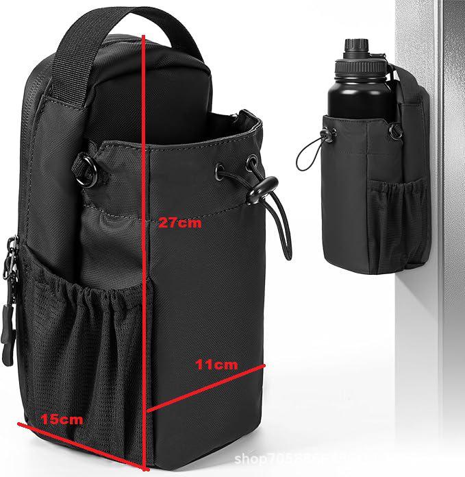 Magnetic Men's Crossbody Bag: Gym, Cycling, & Outdoor Shoulder Bag with Water Bottle and Phone Storage.