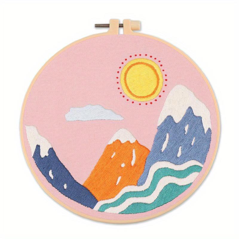1Pc Beautiful Landscape Embroidery DIY Handmade Material Package (Including Tools)