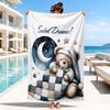 Teddy Bear Night Sky Beach Towel, Microfiber Beach Towel, Perfect For Pool, Beach, Travel, Home Decor Beach Party Fan Gifts