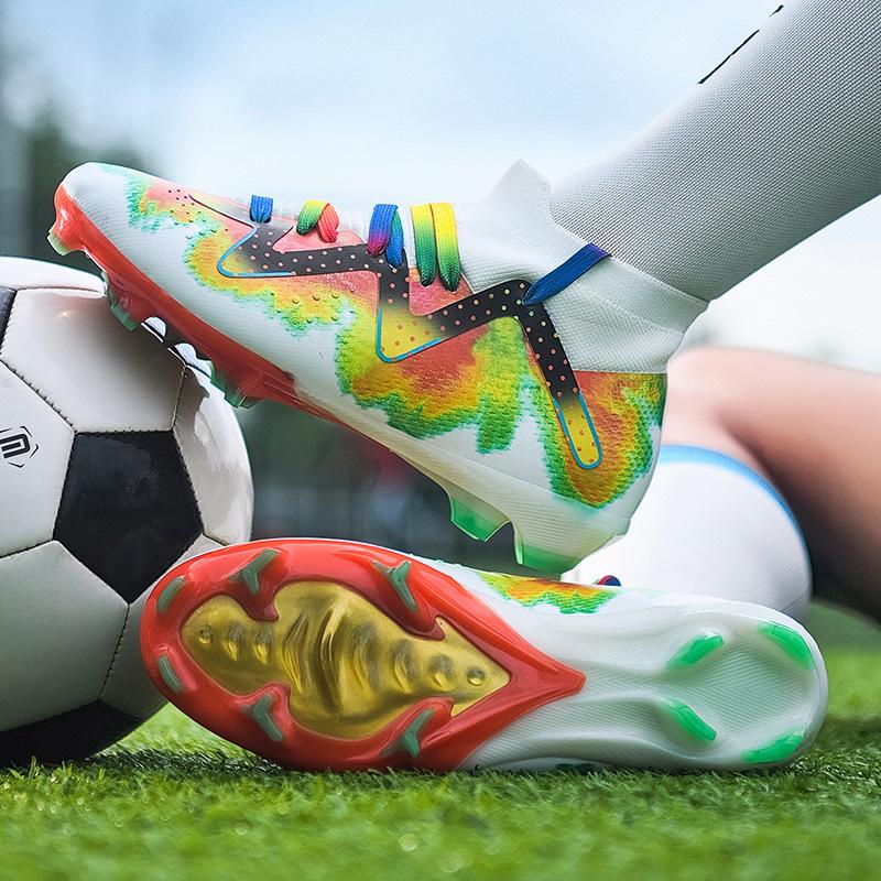 New children's football shoes men's high-top students TF broken nails AG long nails adult breathable training shoes women's indoor