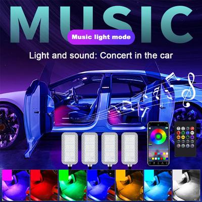 Led Atmosphere Foot Light Kit Car Interior Ambient Interior Auto Remote Decorative Control Music USB RGB Lamp Tools Wireles A1I1