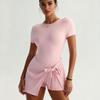 Yiwu Yoga One-Piece Short Skirt Tight And Beautiful Back Fake Two-Piece Outdoor Fitness Anti-Light Sports Tennis Skirt