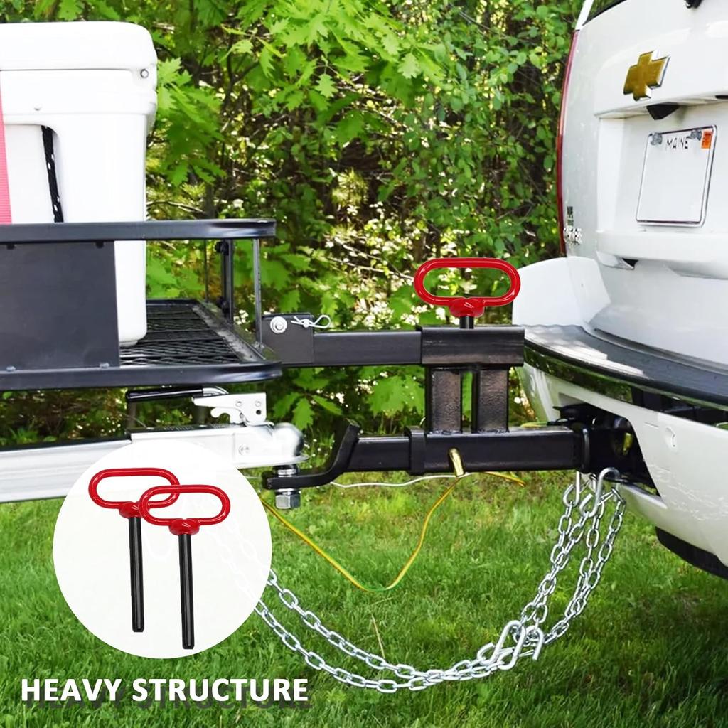 2Pcs Lawn Mower Trailer Hitch Pin 3/8 X 4 Inch Trailer Gate Pin, Heavy Duty Towing Hitch Pin With Rubber Coated, Garden Tractor Trailer Hitch Pin For