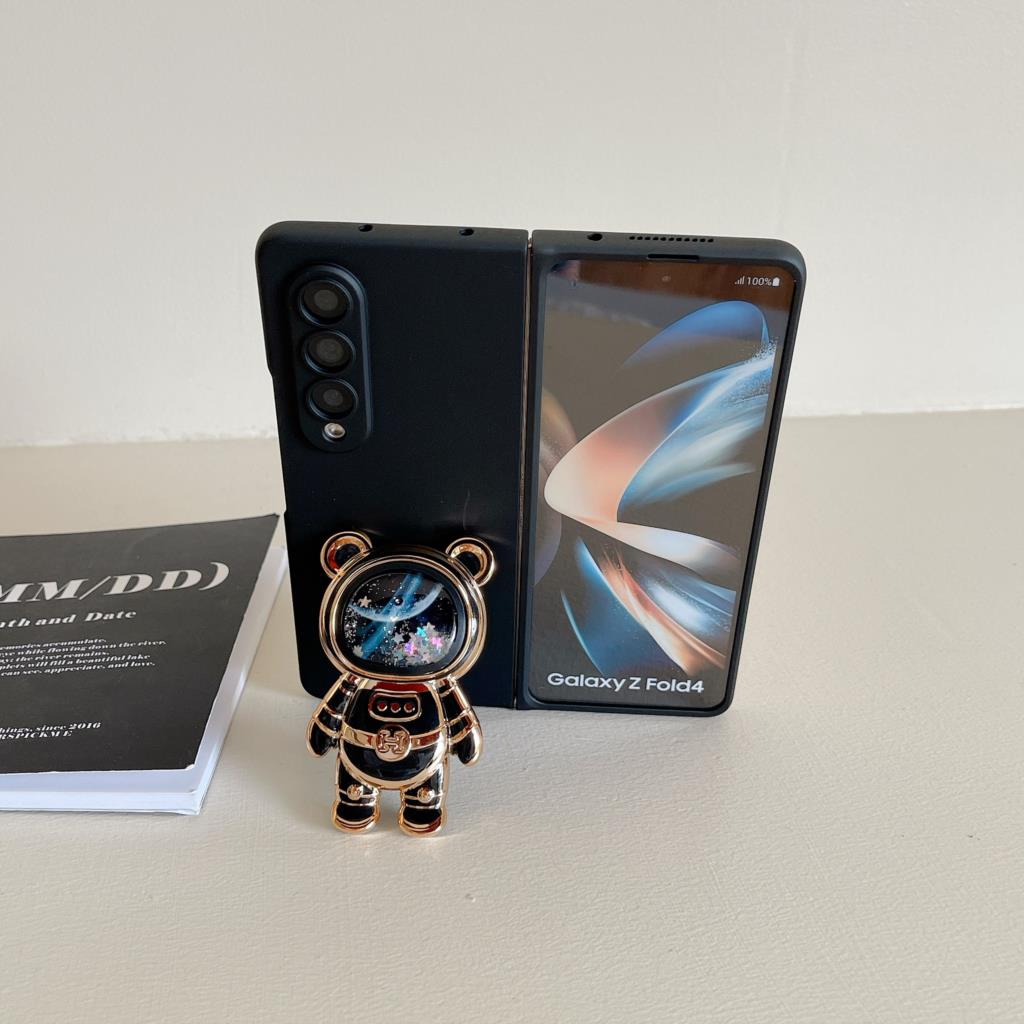Pro Samsung Galaxy Z Fold 4 Pouzdro na mobilní telefon Cute Space Astronaut Bracket Stand Z Fold 3 2 Cover