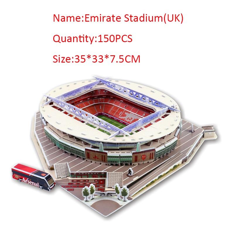 Intricately Detailed 3d Puzzle Of Uk Emirates Football Field Stadium For Kids And Adults