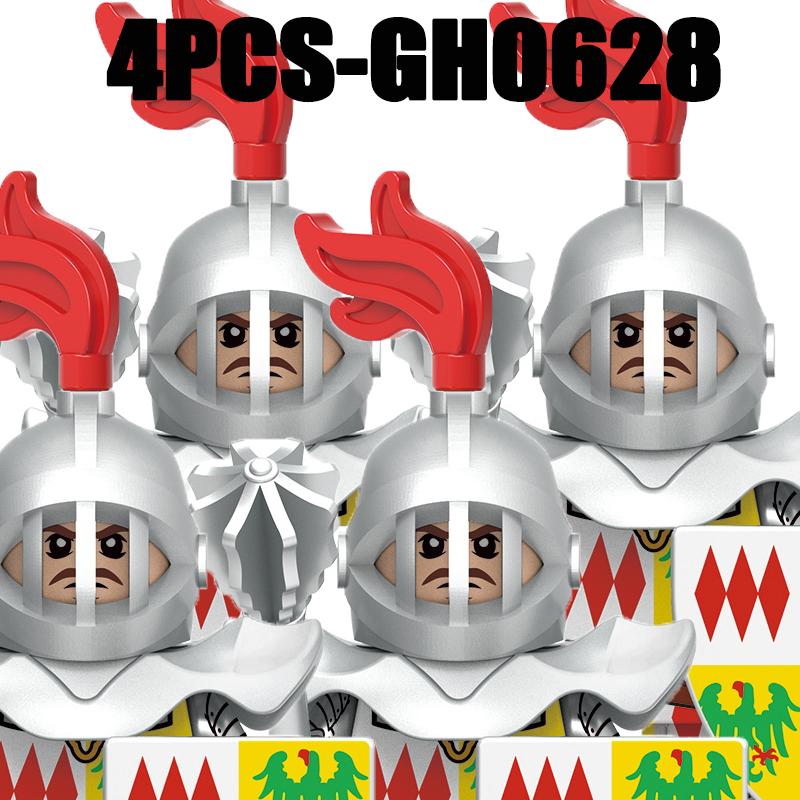 Medieval Military Europe King Soldier Figures Building Blocks Castle Lion Knight Sword Infantry Weapon Warrior Bricks Toys Gifts