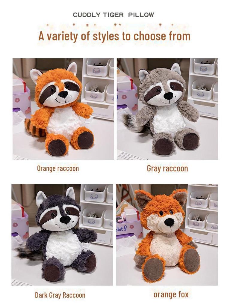 NICI Forest Friends Plush Set: Fox, Raccoon, Wolf, Monkey - Perfect for Children's Birthdays