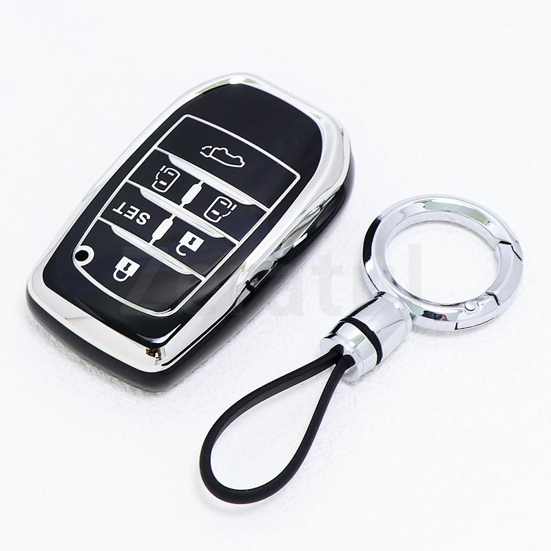 5 6 Buttons For Toyota Alphard Previa Voxy Noah Esquire Vellfire Harrier Tpu Car Key Cover Case Remote Shell Fob Holder Keychain