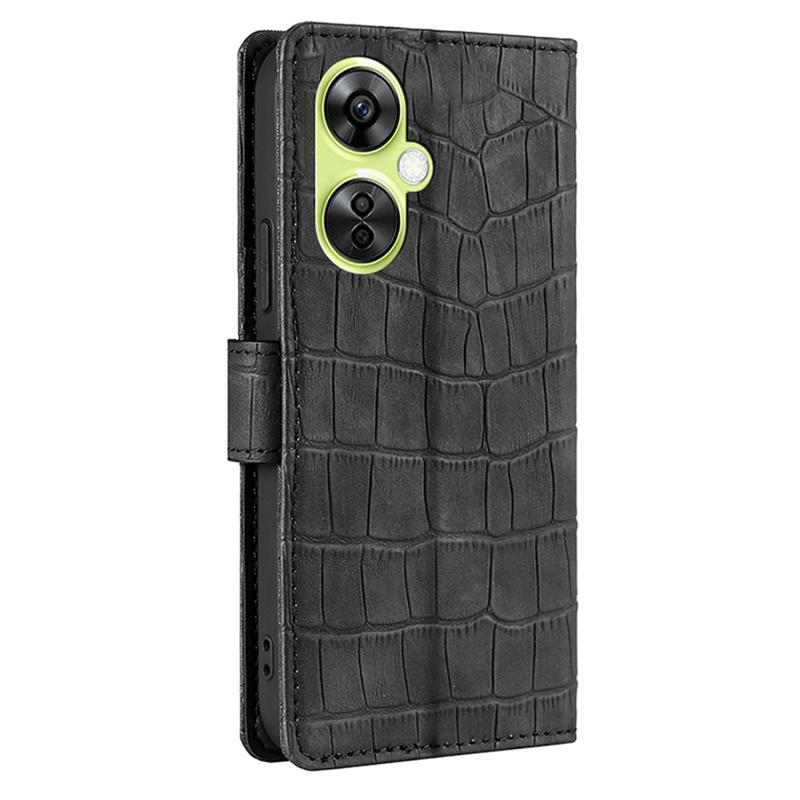 For OnePlus Nord CE 3 Lite 5G/Nord N30 5G PU Leather Crocodile Texture Phone Cover Skin-touch Feeling Stand Wallet Case