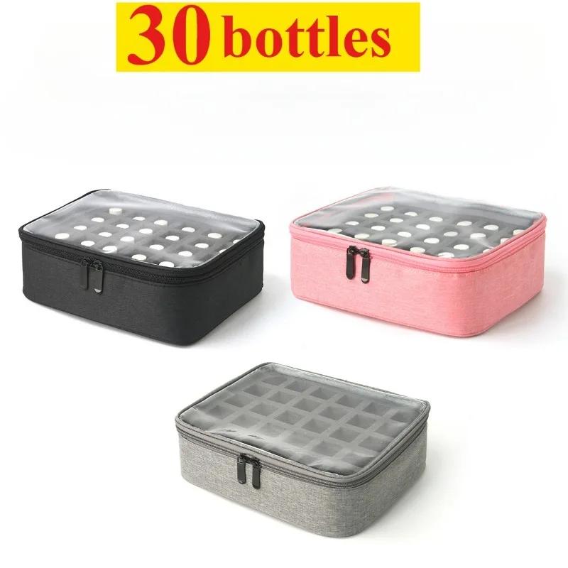 30 Bottles Nail Polish Storage Bag Multi-color Portable Hand-held Large Cosmetic Bag Holds Up To 30 Bottles 15 Ml Nail Tool