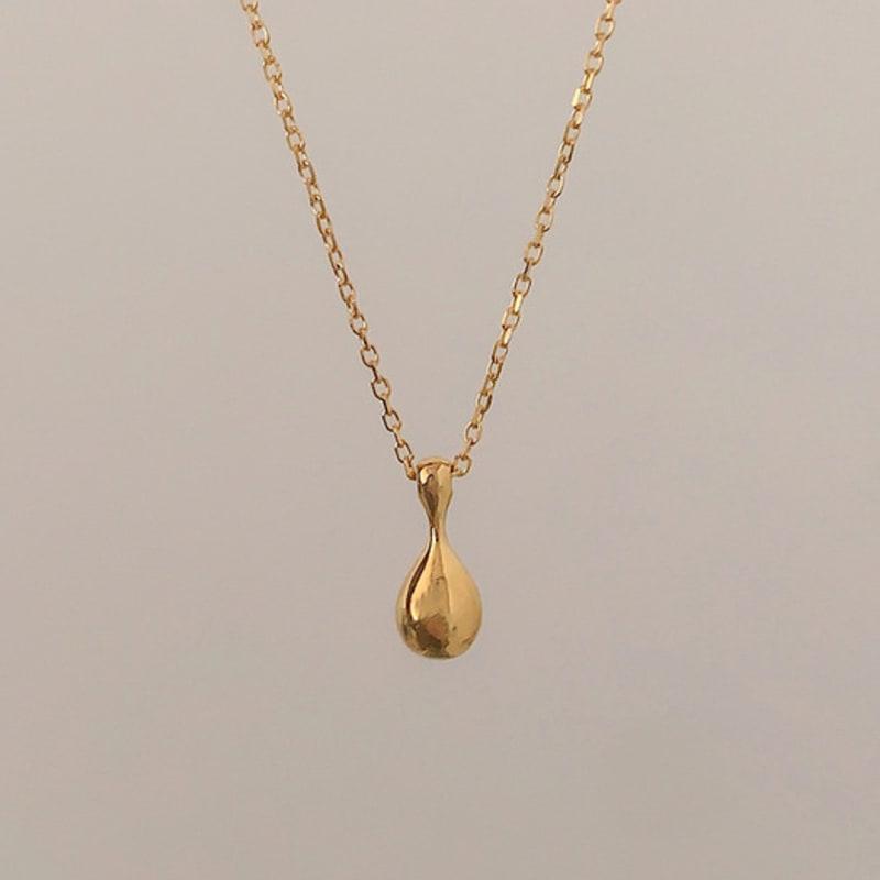 silver925 stone drop necklace (2color)