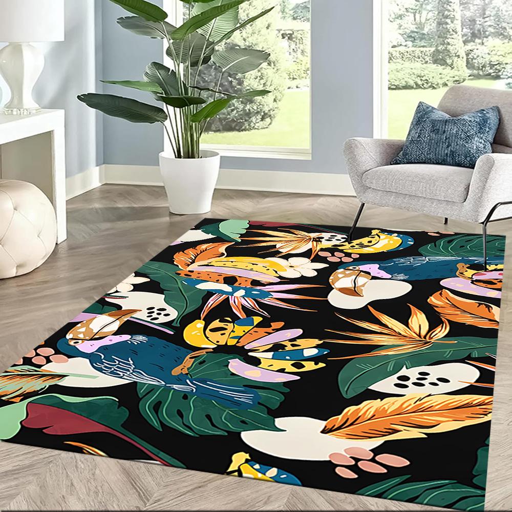 Tropical Floral Paradise Floor Mats for Living Room, Bedroom and Room Decoration Are Suitable for Gifts.